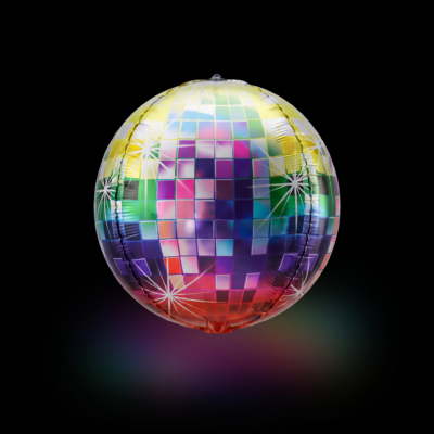 Decorations 4D Disco Ball Foil Balloon | Multicolor Printed Party Decoration Balloon | Disco Theme Event Balloon Pack of 1