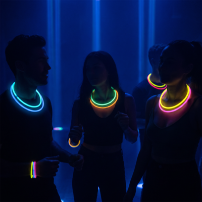 DirectGlow 22 Inch Glow Necklaces 100 Count | 9 Color Assorted Glow Party Necklaces | Pre Attached Connectors Glow Sticks Pack